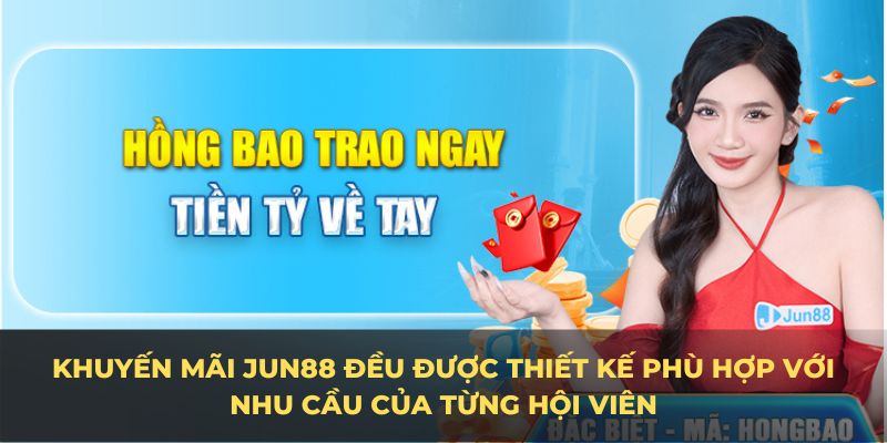 Khuyến mãi Jun88 đều được thiết kế phù hợp với nhu cầu của từng hội viên